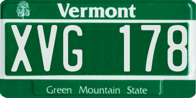 VT license plate XVG178