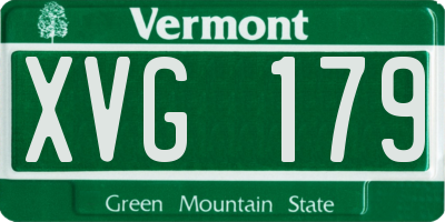 VT license plate XVG179
