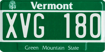 VT license plate XVG180