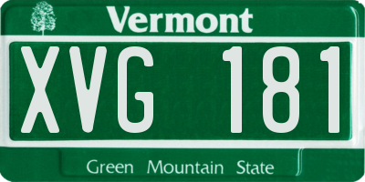 VT license plate XVG181