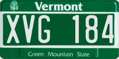VT license plate XVG184