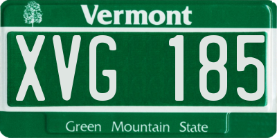 VT license plate XVG185
