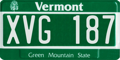 VT license plate XVG187