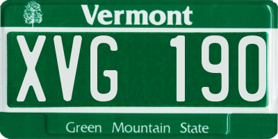 VT license plate XVG190