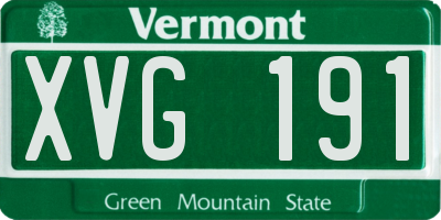 VT license plate XVG191
