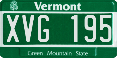VT license plate XVG195
