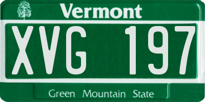 VT license plate XVG197
