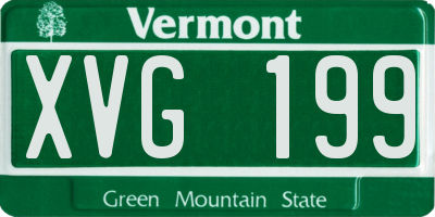 VT license plate XVG199
