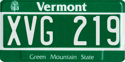 VT license plate XVG219