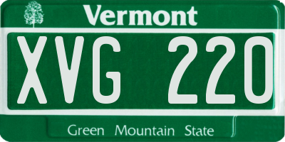 VT license plate XVG220