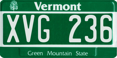 VT license plate XVG236