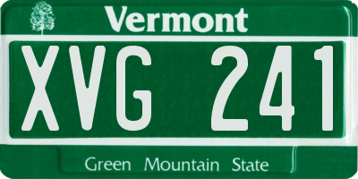 VT license plate XVG241