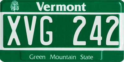 VT license plate XVG242