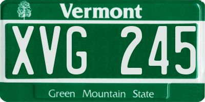 VT license plate XVG245