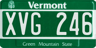 VT license plate XVG246