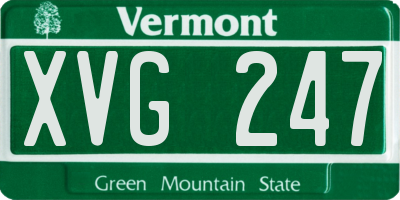 VT license plate XVG247