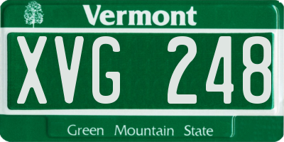 VT license plate XVG248