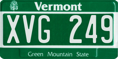 VT license plate XVG249