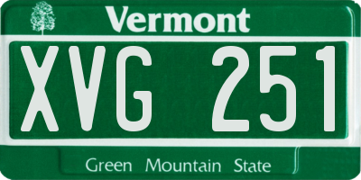 VT license plate XVG251