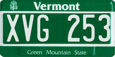 VT license plate XVG253
