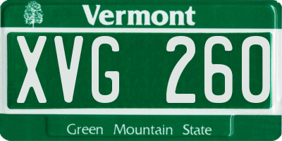 VT license plate XVG260