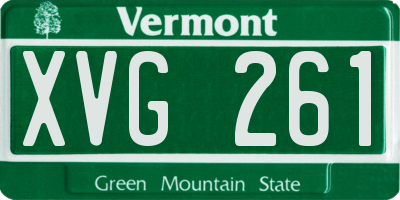 VT license plate XVG261