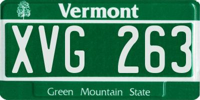 VT license plate XVG263