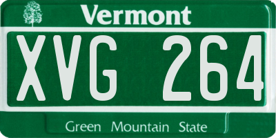 VT license plate XVG264