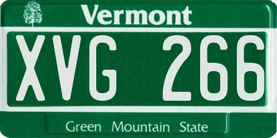 VT license plate XVG266