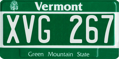 VT license plate XVG267