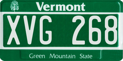 VT license plate XVG268