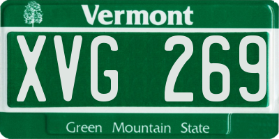 VT license plate XVG269