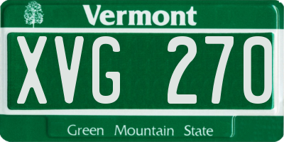 VT license plate XVG270