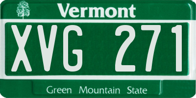 VT license plate XVG271