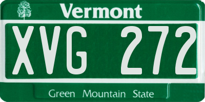 VT license plate XVG272