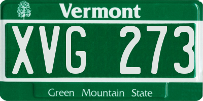 VT license plate XVG273