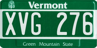 VT license plate XVG276