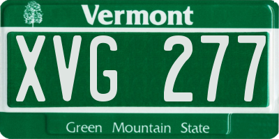 VT license plate XVG277