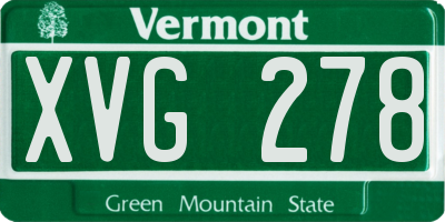 VT license plate XVG278