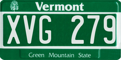 VT license plate XVG279