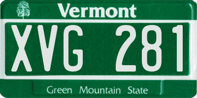 VT license plate XVG281