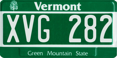 VT license plate XVG282