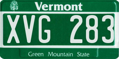 VT license plate XVG283