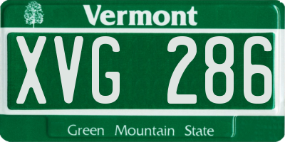VT license plate XVG286