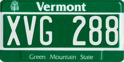 VT license plate XVG288