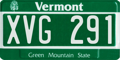 VT license plate XVG291