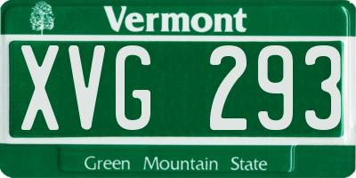 VT license plate XVG293