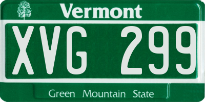 VT license plate XVG299