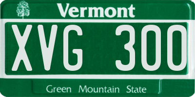VT license plate XVG300