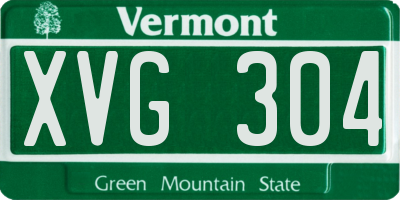 VT license plate XVG304